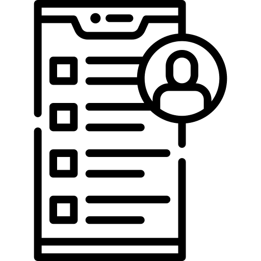 Survey marketing smartphone criteria icon