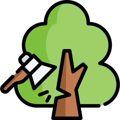 Axe deforestation tree woods icon