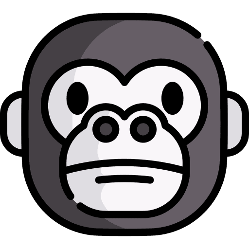 Gorilla ape animals wild life icon