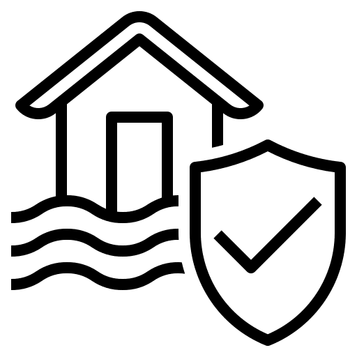 Flood house nature security icon