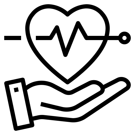 Health insurance cardiogram healthcare and medical hand icon