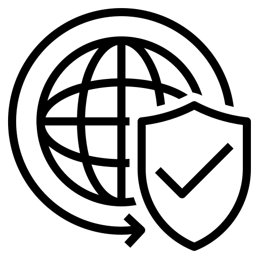 Worldwide security protection worldwide icon