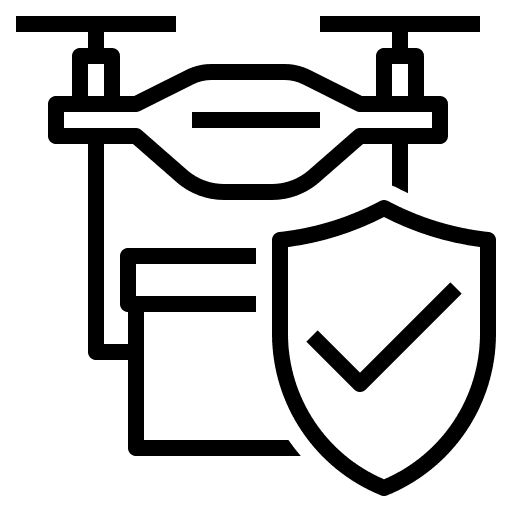 Drone shipping and delivery transport security icon