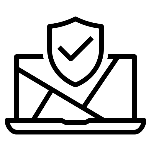 Laptop broken computer protection icon