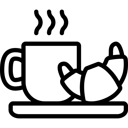 Coffee food and restaurant coffee mug croissant icon