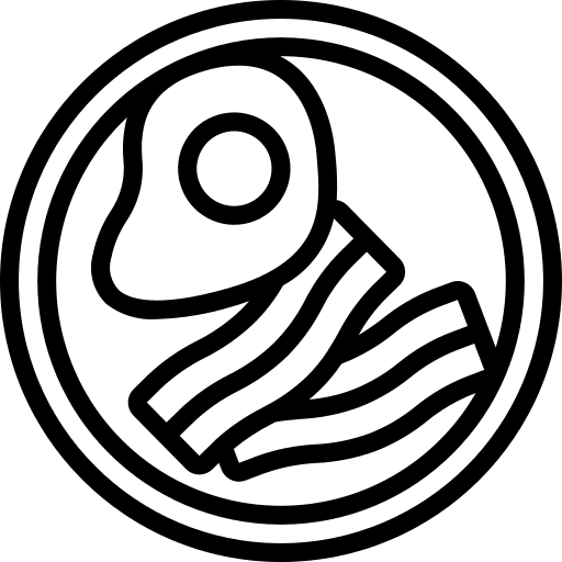 Fried fried eggs bacon breakfast icon