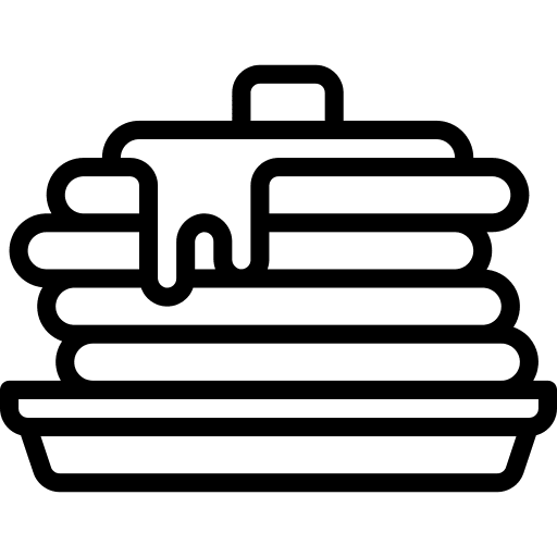 Pancakes sweet food and restaurant warm icon