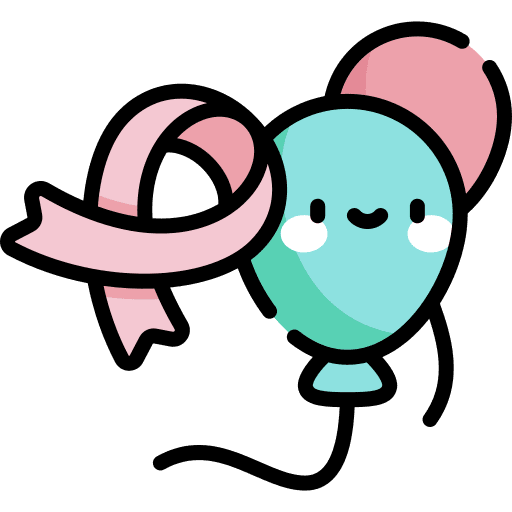 Balloons cancer research cure icon