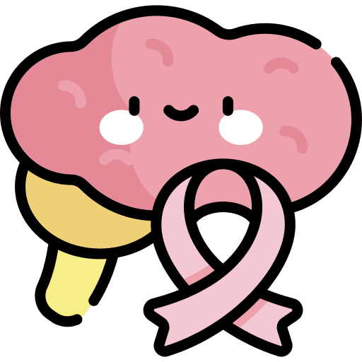 Brain cure cancer ribbon icon