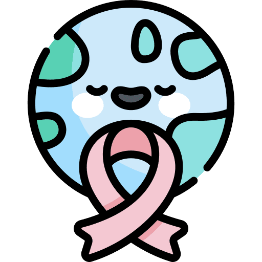 World ribbon healthcare and medical research icon