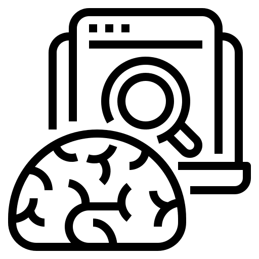 Sense business and finance discovery brain icon