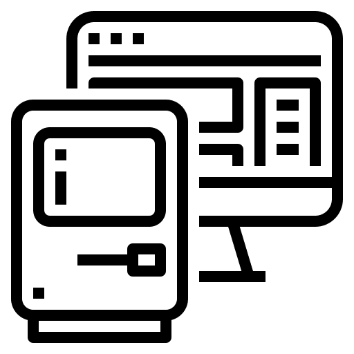 Technology information business and finance desktop icon