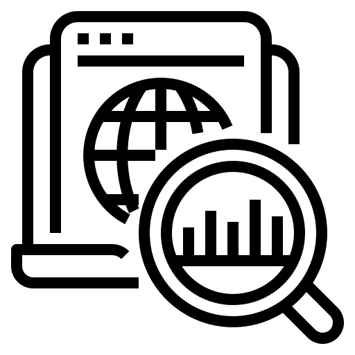 Web business and finance analytics strategy icon