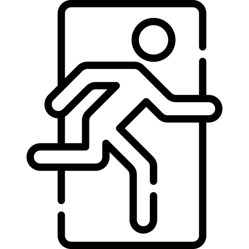 Exit emergency exit signs signaling icon