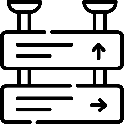 Direction directional direction road sign icon