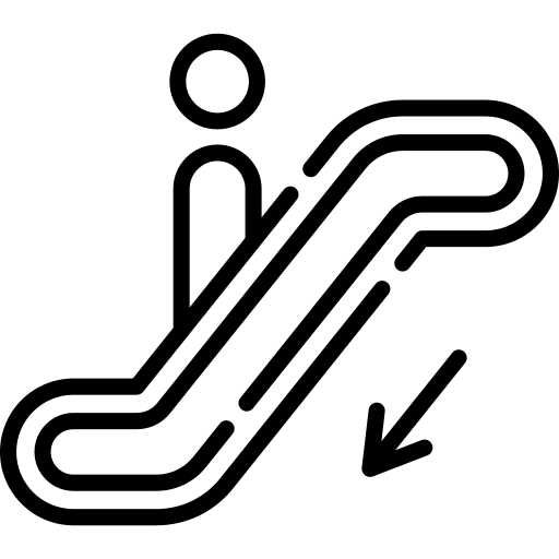 Escalator escalator sign mall down arrow icon