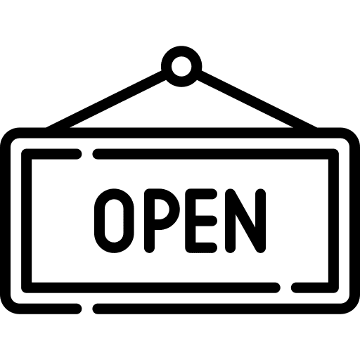 Open open shopping center business icon