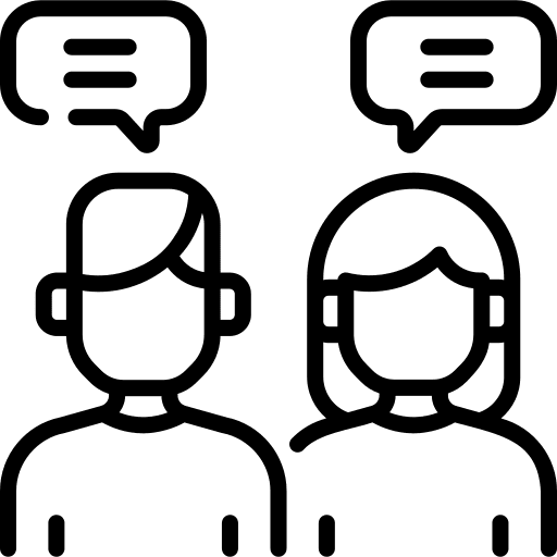 Debate conversation discussion speaking icon