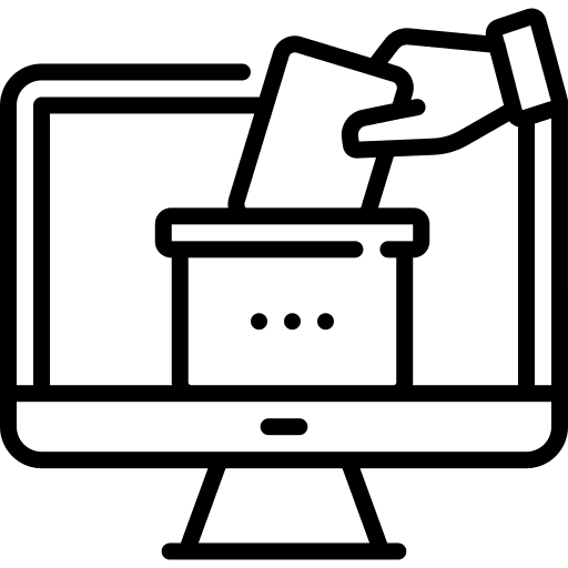 Online voting mobile phone smartphone democracy icon