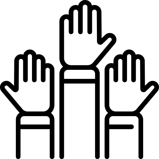 Raise hand candidates raise hand voting icon