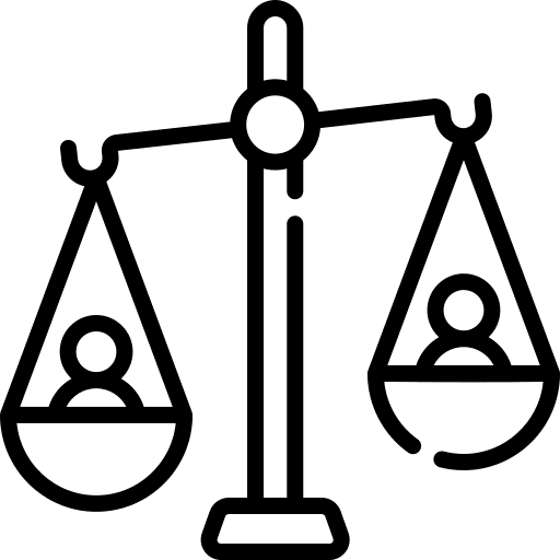 Scale jury trial judge icon