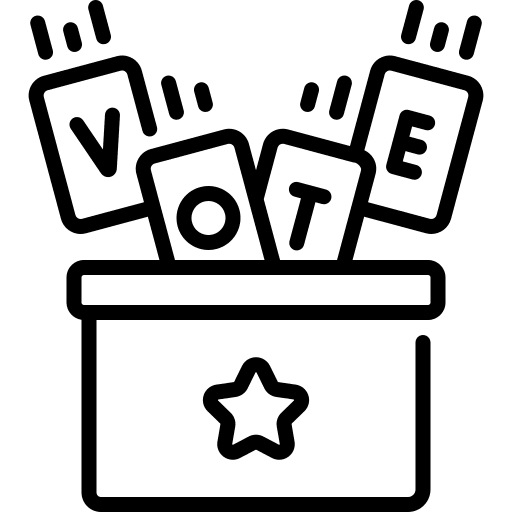 Voting hand holding elections icon