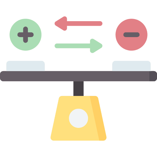 Decision business and finance scale balance icon