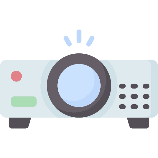 Projector advisor music and multimedia electronics icon