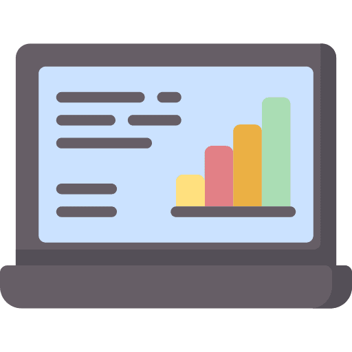 Laptop statistics stats profits icon