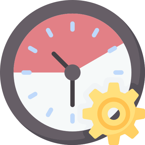 Time tools and utensils configuration gear icon