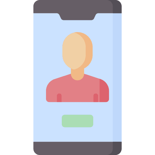 Videocall touch screen user contact icon