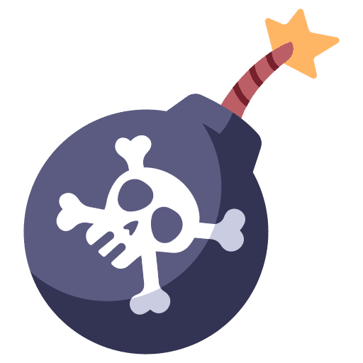 Bomb fire weapon skull icon