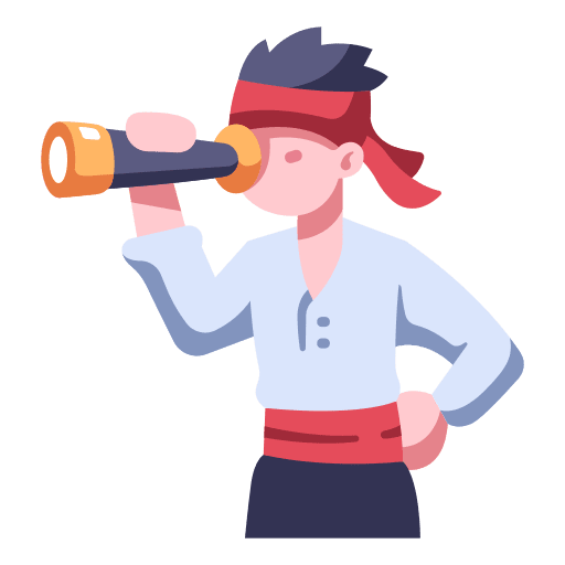 Pirate adventure spyglass people icon
