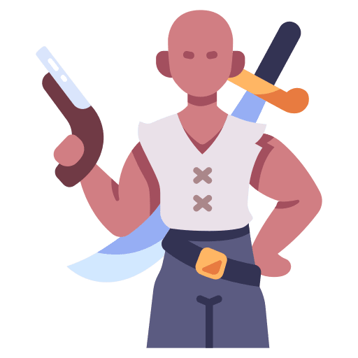 Pirate pistol gun people icon