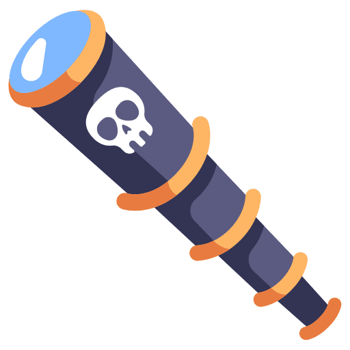 Spyglass travel retro adventure icon