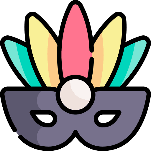 Mask carnival feather eye icon