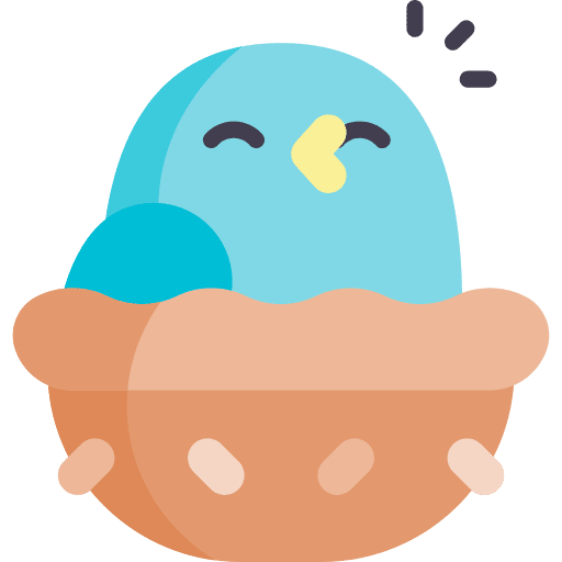 Nest bird animals eggs icon