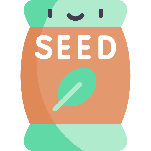 Seed bag leaf farming and gardening fertilizer icon