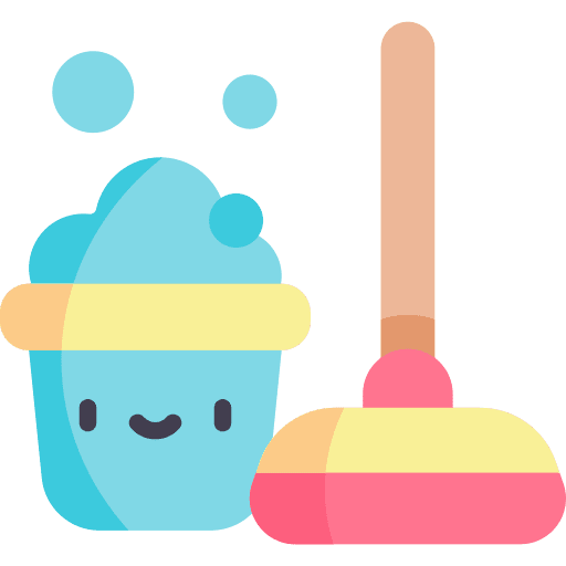 Spring cleaning bucket brush washing icon