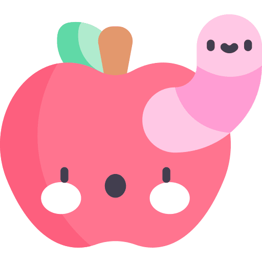 Apple worm healthy food vegan icon
