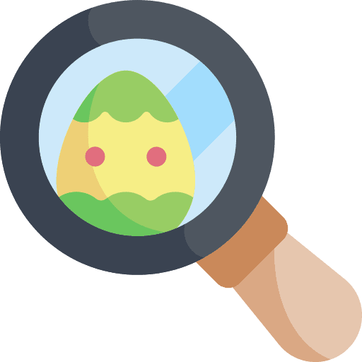 Egg hunt loupe easter egg magnifying glass icon