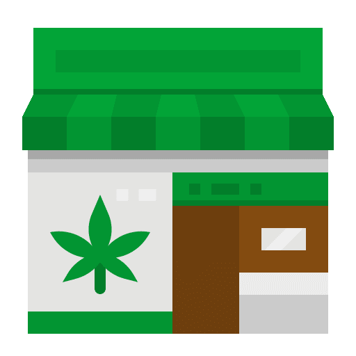 Cannabis marijuana architecture and city cannabis icon