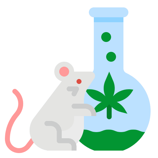 Laboratory mouse healthcare and medical marijuana icon