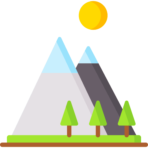 Mountain sunny landscape sun icon