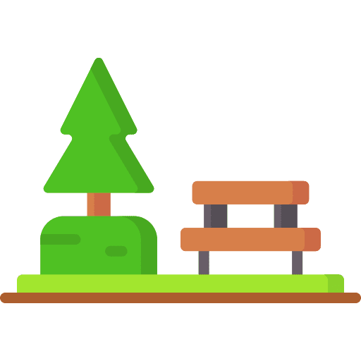 Park bench landscape joshua tree icon