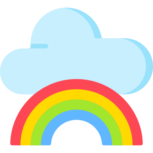 Rainbow atmospheric clouds cloud icon