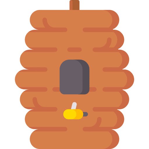 Beehive hive bee farming and gardening icon
