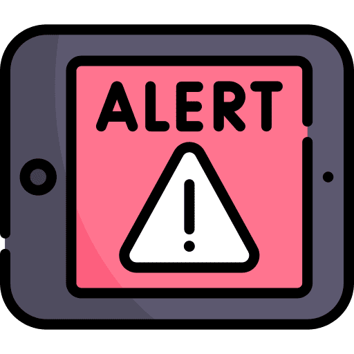 Alert smartphone responsive tablet icon