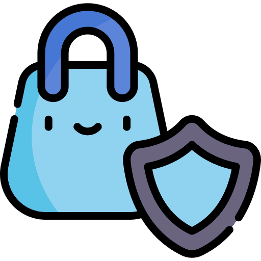 Safe secure shopping bag safe icon