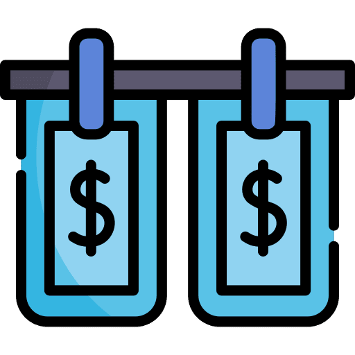 Money laundering crime criminal corruption icon